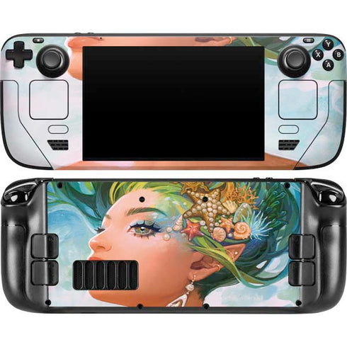 Mermaid with Sea Stars in Her Hair by Ivy Dolamore Steam Deck Handheld Gaming Computer OLED Skin