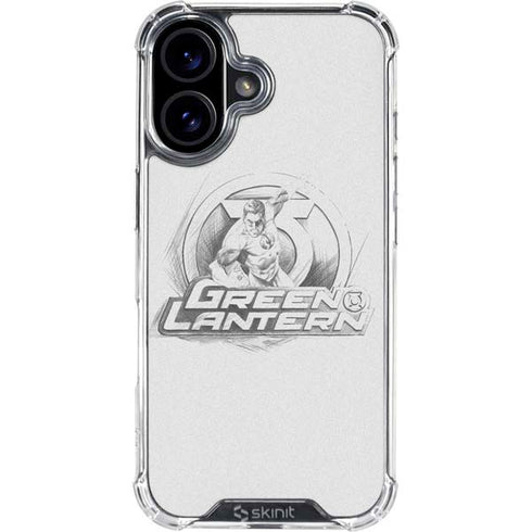DC Comics Green Lantern Sketch Art Action Pose iPhone 16 Plus Clear Case