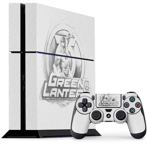 DC Comics Green Lantern Sketch Art Action Pose PS4 Console and Controller Bundle Skin