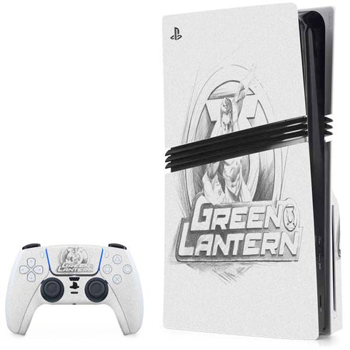 DC Comics Green Lantern Sketch Art Action Pose PS5 Pro Disk Bundle Skin