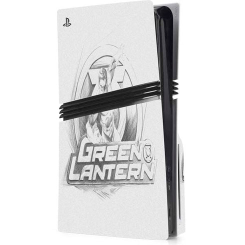 DC Comics Green Lantern Sketch Art Action Pose PS5 Pro Disk Console Skin