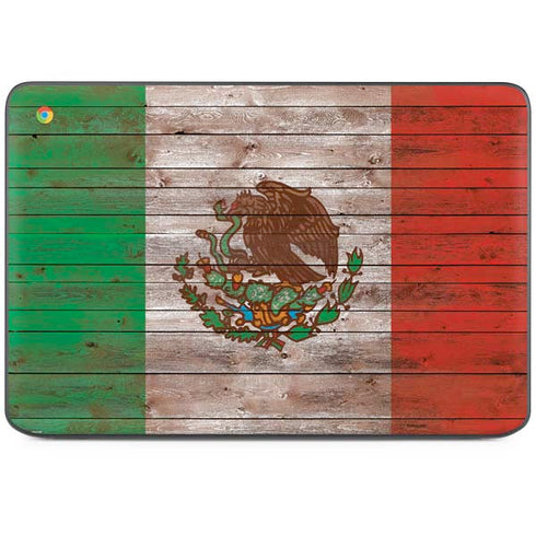 Mexican Flag Dark Wood HP Chromebook Skin