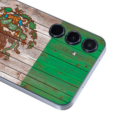 Mexican Flag Dark Wood Galaxy A35 5G Skin