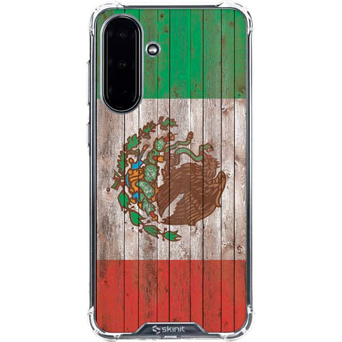 Mexican Flag Dark Wood Galaxy A36 5G Clear Case