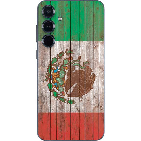 Mexican Flag Dark Wood Galaxy A36 5G Skin