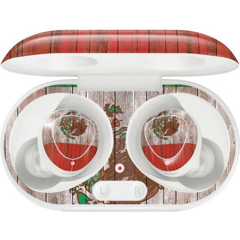 Mexican Flag Dark Wood Galaxy Buds Plus Skin