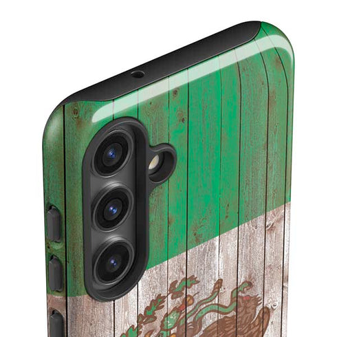 Mexican Flag Dark Wood Galaxy S25 Impact Case