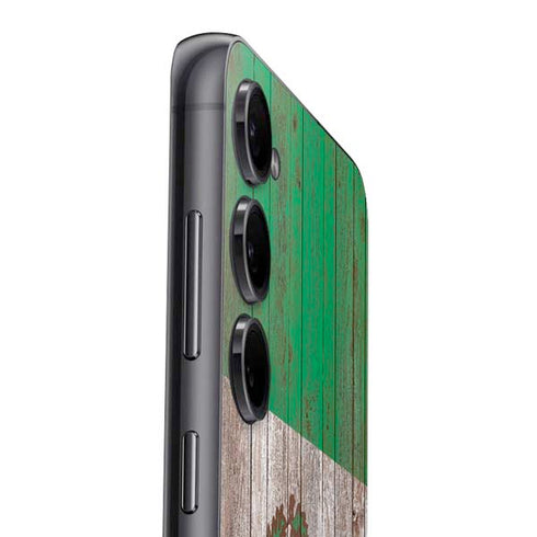 Mexican Flag Dark Wood Galaxy S25 Plus Skin