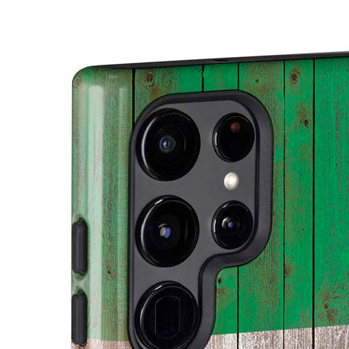 Mexican Flag Dark Wood Galaxy S25 Ultra Impact Case