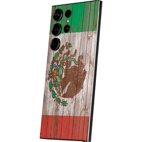 Mexican Flag Dark Wood Galaxy S25 Ultra Skin