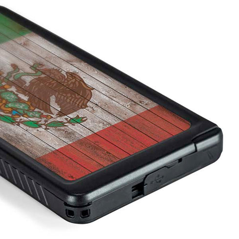 Mexican Flag Dark Wood Galaxy S24 Ultra Waterproof Case