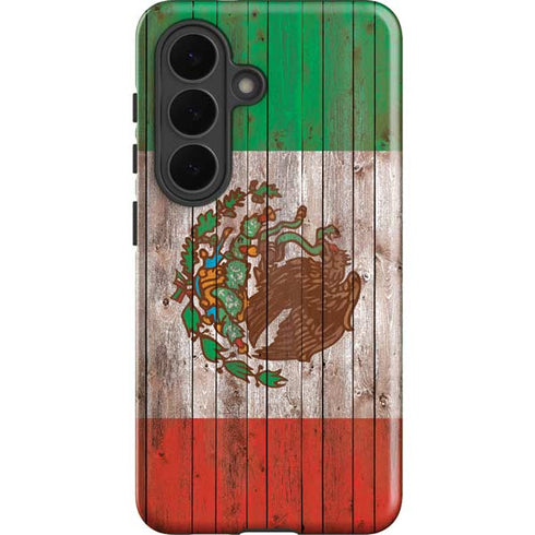 Mexican Flag Dark Wood Galaxy S26 Impact Case