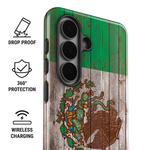 Mexican Flag Dark Wood Galaxy S26 Impact Case