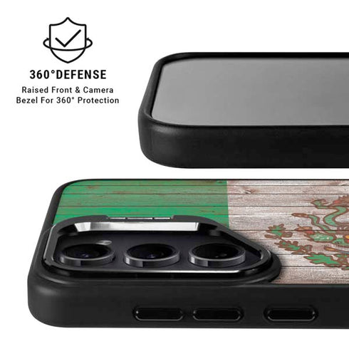 Mexican Flag Dark Wood Galaxy S26 Plus Kickstand Case
