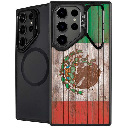 Mexican Flag Dark Wood Galaxy S26 Ultra Kickstand Case