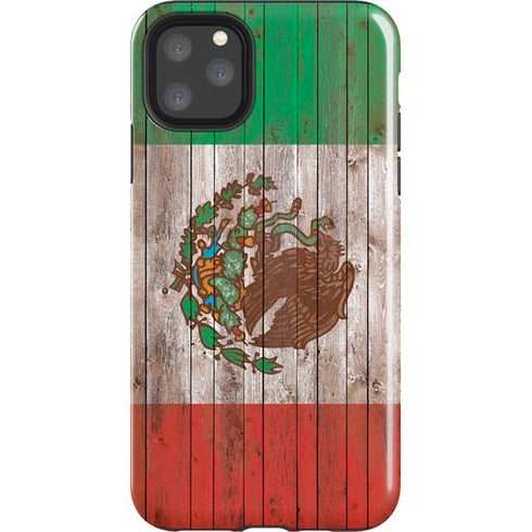 Mexican Flag Dark Wood iPhone Cases