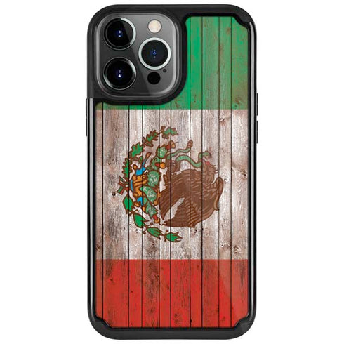 Mexican Flag Dark Wood iPhone Cases