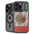 Mexican Flag Dark Wood iPhone 15 Pro Kickstand Case