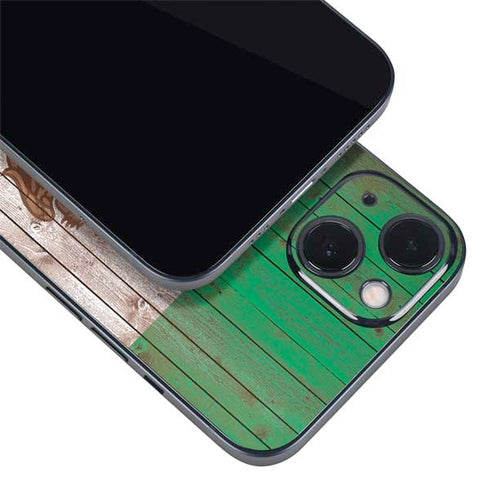 Mexican Flag Dark Wood iPhone 15 Skin