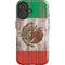 Mexican Flag Dark Wood iPhone 16 Plus Impact Case