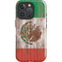Mexican Flag Dark Wood iPhone 16 Pro Impact Case