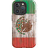 Mexican Flag Dark Wood iPhone 16 Pro Max Impact Case