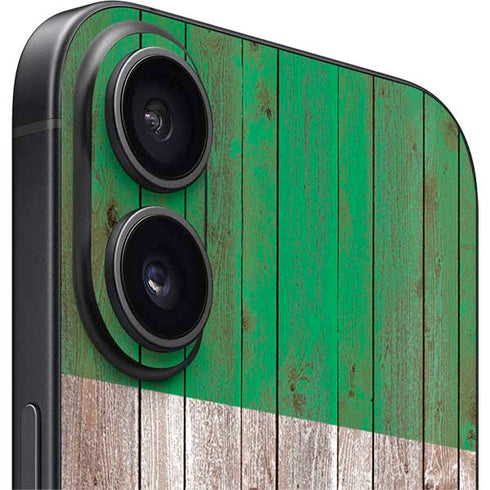 Mexican Flag Dark Wood iPhone 16 Skin