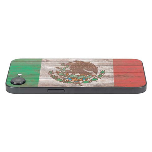 Mexican Flag Dark Wood iPhone 16e Skin