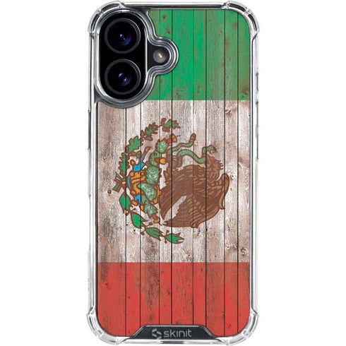 Mexican Flag Dark Wood iPhone 17 Clear Case