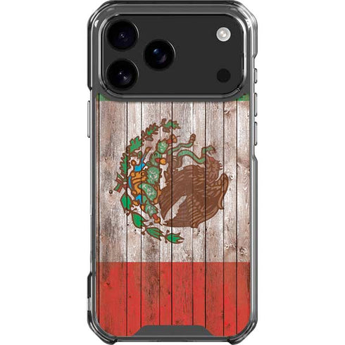 Mexican Flag Dark Wood iPhone 18 Pro Max Clear Case