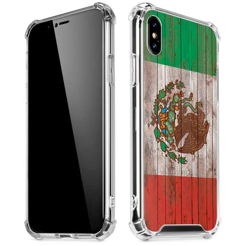 Mexican Flag Dark Wood iPhone X/XS Clear Case