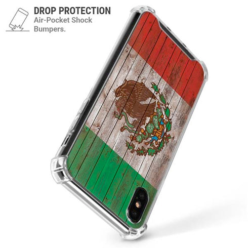 Mexican Flag Dark Wood iPhone X/XS Clear Case