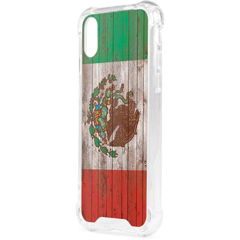 Mexican Flag Dark Wood iPhone XS Clear Case