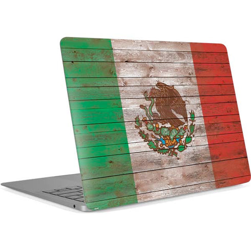 Mexican Flag Dark Wood Apple MacBook Air Skin