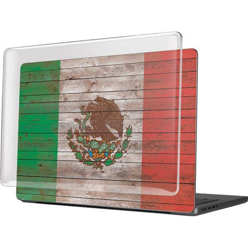 Mexican Flag Dark Wood MacBook Pro 14in (2021-24) Case plus Skin