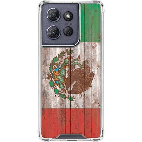 Mexican Flag Dark Wood Moto G 5G (2025) Clear Case