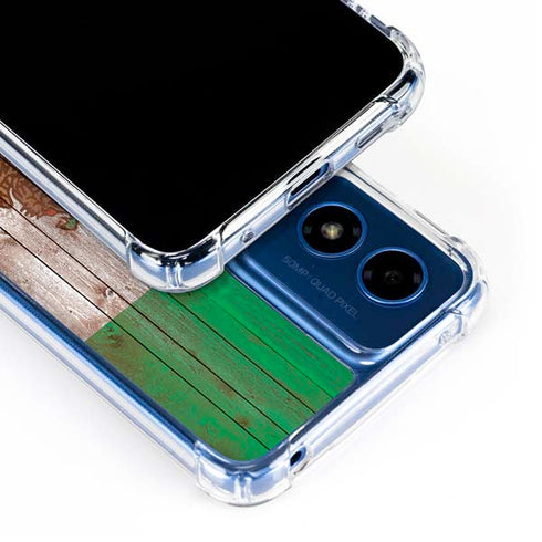 Mexican Flag Dark Wood Moto G 5G (2024) Clear Case