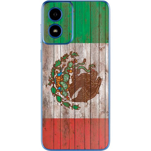 Mexican Flag Dark Wood Moto G Play 4G (2024) Skin