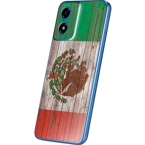 Mexican Flag Dark Wood Moto G Play 4G (2024) Skin