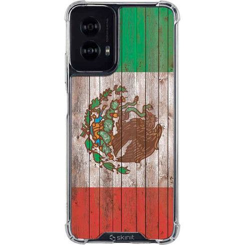 Mexican Flag Dark Wood Moto G Power 5G (2024) Clear Case