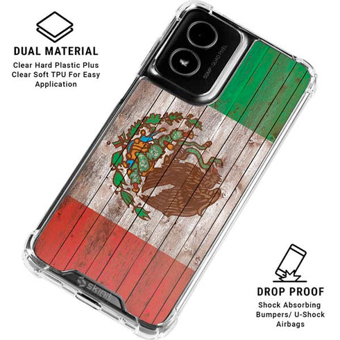 Mexican Flag Dark Wood Moto G Power 5G (2024) Clear Case