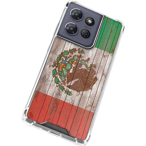 Mexican Flag Dark Wood Moto G Power 5G (2025) Clear Case