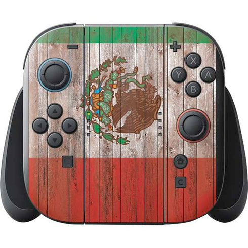 Mexican Flag Dark Wood Nintendo Switch 2 (2025) with Joy-Con Skin