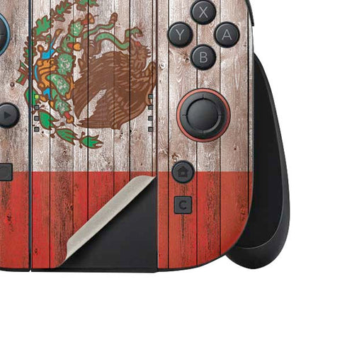 Mexican Flag Dark Wood Nintendo Switch 2 (2025) Joy-Con Controller Skin