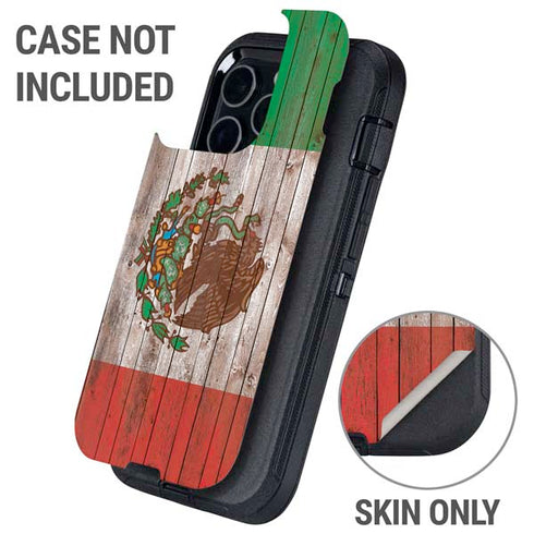 Mexican Flag Dark Wood Otterbox Defender iPhone Skin