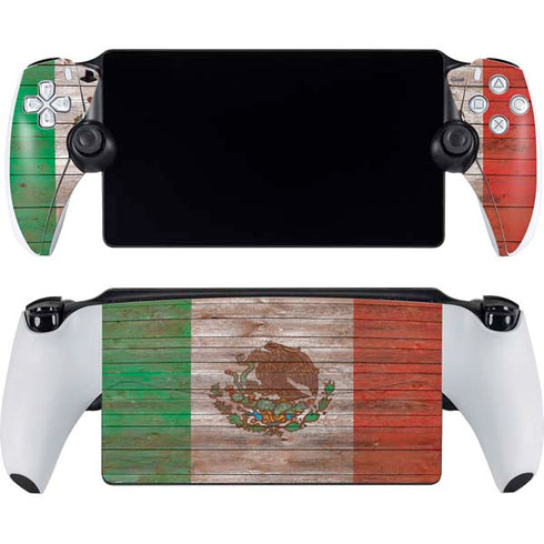 Mexican Flag Dark Wood PlayStation Portal Remote Player Skin