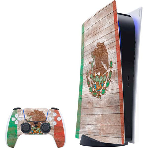 Mexican Flag Dark Wood PlayStation PS5 Skins