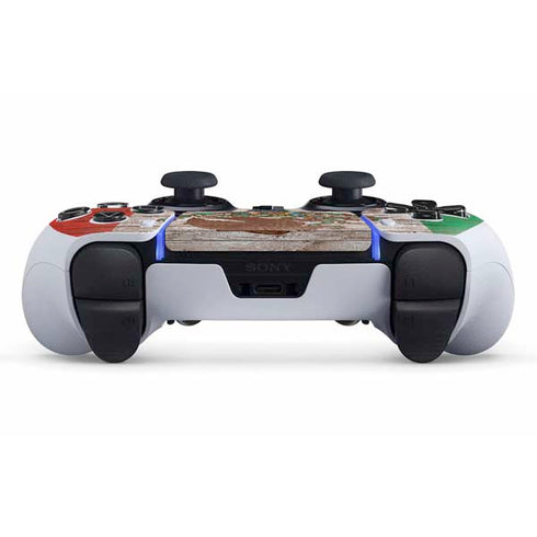 Mexican Flag Dark Wood PS5 DualSense Edge Pro Controller Skin