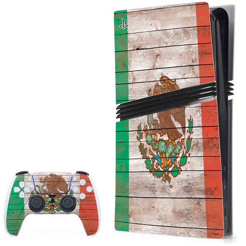 Mexican Flag Dark Wood PlayStation PS5 Skins