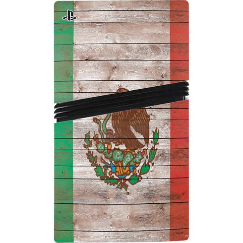 Mexican Flag Dark Wood PS5 Pro Console Skin
